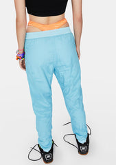 Mesh Overlay Nylon Jogger Pants