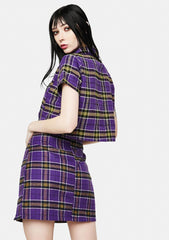 Kaya Purple Plaid Mini Skirt