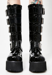 Trashville-518 Unisex Platform Knee High Boots