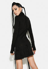 Punk Cross Shoulder Strap Long Sleeve Shirt