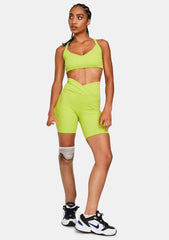 Lime Ribbed Curve Bralette