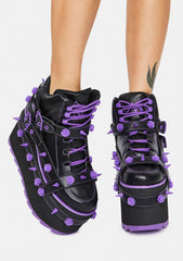 Purple Qozmo Bondage Rose Platform Sneakers