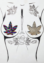 Funfetti Sequins To Gold Weed Leaf Pasties