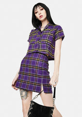 Kaya Purple Plaid Mini Skirt