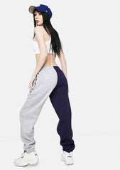 Megan Navy Grey Split Sweatpants