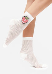 Summer Harvest Strawberry Patch Socks