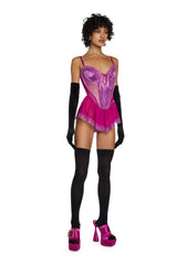 Spoiled But Not Rotten Lace Teddy - Plum