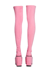 Pink Felix Platform Thigh High Boots