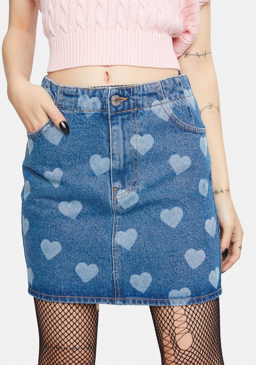 Heart Contrast Mini Skirt