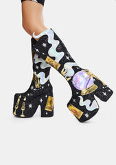 Cosmic Fortune Platform Boots
