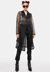 Noir Fashion Forward Sheer Trench Coat