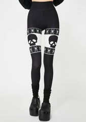 Thigh Skull And Crossbones Leggings