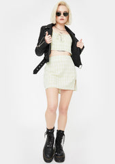 Sage Check Hema Crop Top