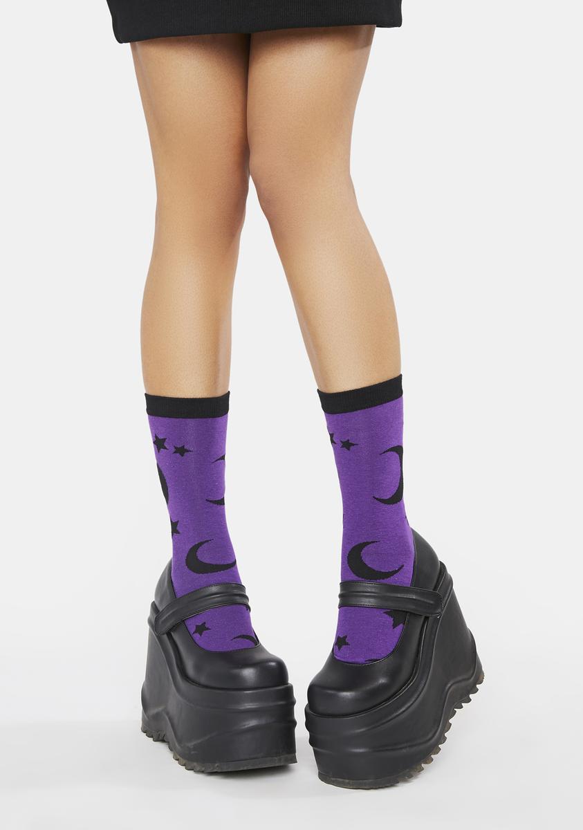 Mystical Moon Crew Socks