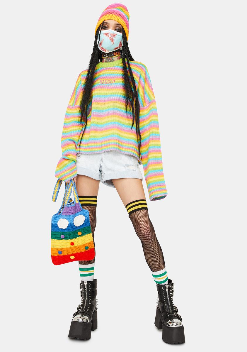 Glow Up Rainbow Knit Sweater