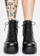 Dioon Lace Up Leather Boots
