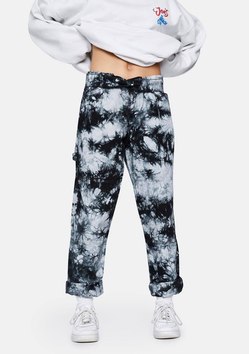 Grey Acid Wash Combat Pants