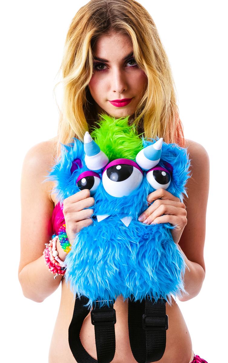 Monster Behind You Furry Backpack