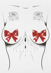 Pleasure's Mine Rhinestone Bow Pasties
