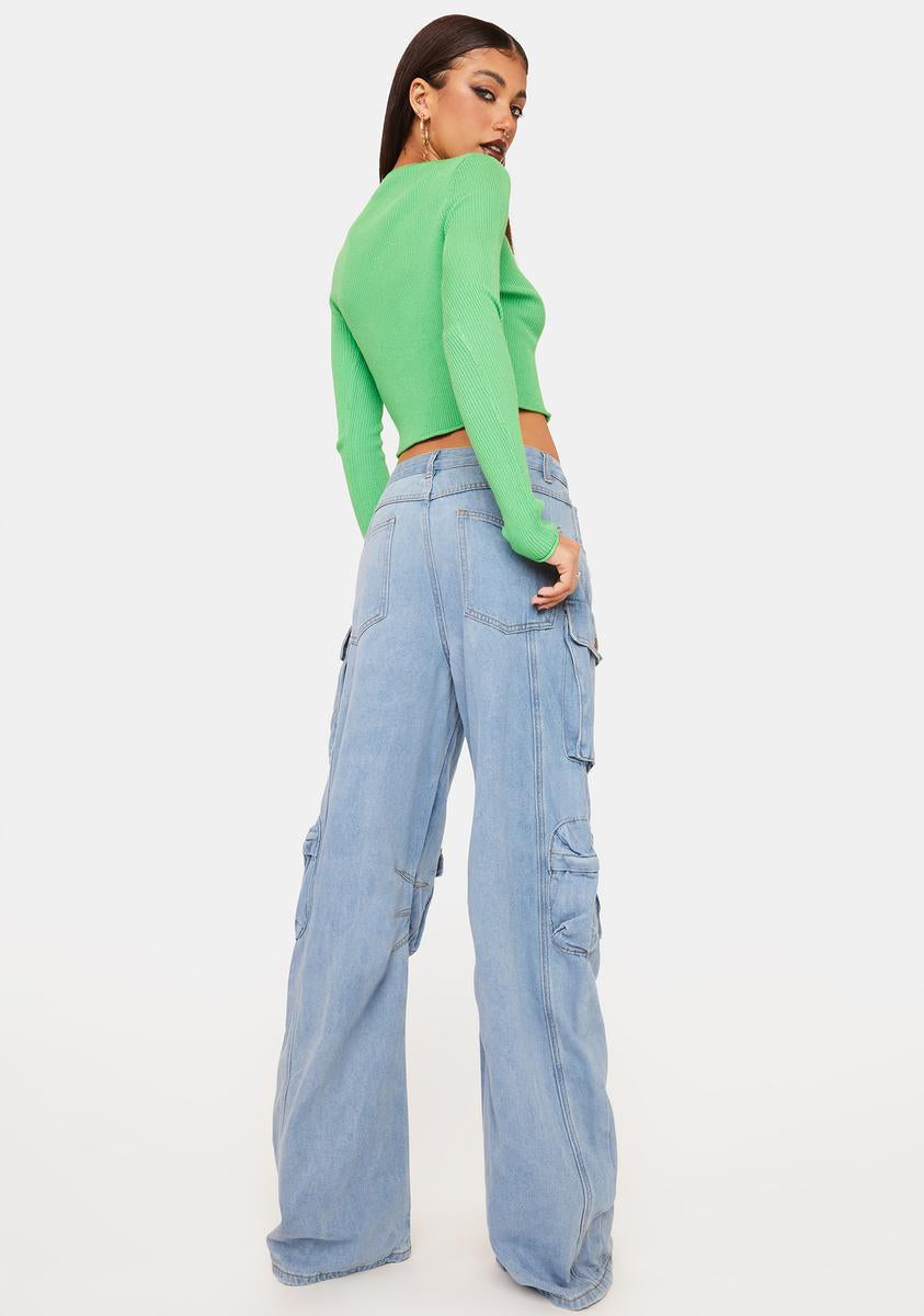 Belle Denim Cargo Pants
