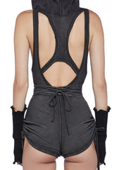 Filter Ribbed Hooded Romper