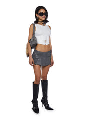 Search And Destroy Corset Tank - White